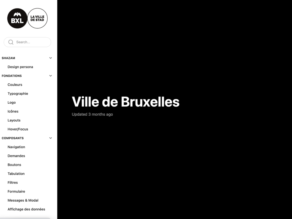 Design system ville de Bruxelles