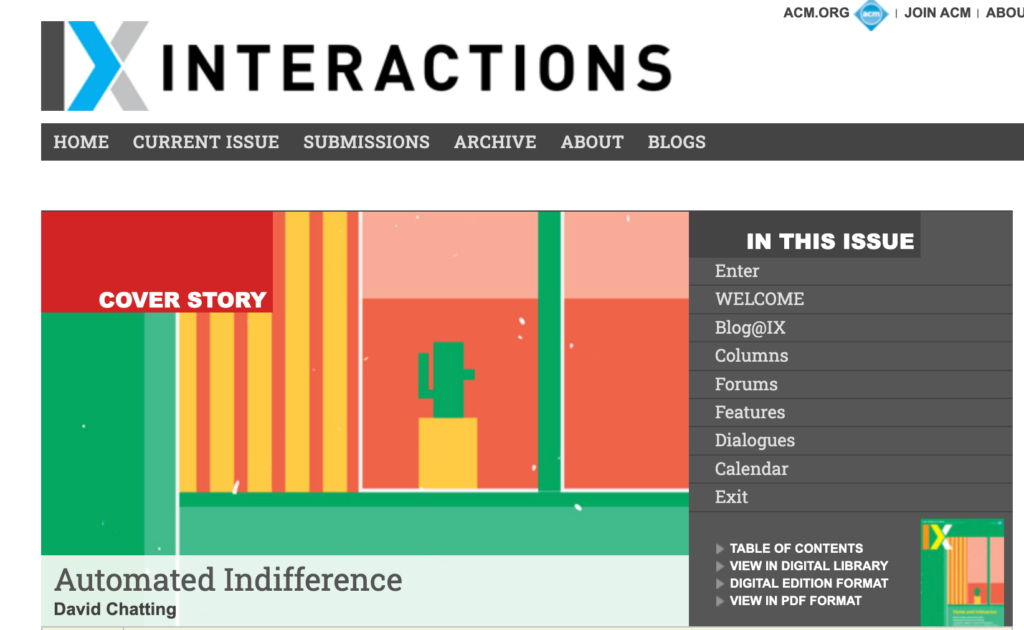 Cover photo of Interactions Magazine
